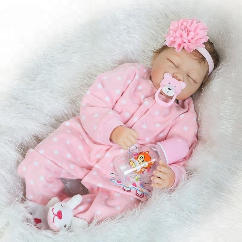 NPK Newborn Reborn Baby Dolls Silicone Cute Soft Babies Doll For Girls Princess Kid Fashion Bebe Reborn Dolls 55cm baby toys