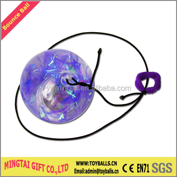 Flashing LED String Bounce Ball With Ribbon Water