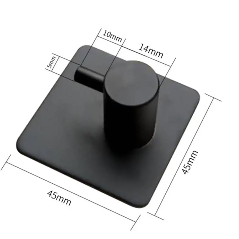 Mingtuo self-adhesive wall black heavy coat bathroom kitchen towel hook robe hook stainless steel hanger SUS304