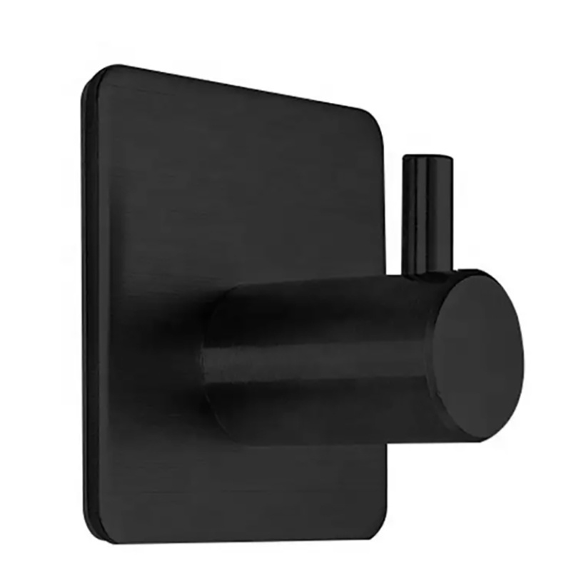 Mingtuo self-adhesive wall black heavy coat bathroom kitchen towel hook robe hook stainless steel hanger SUS304