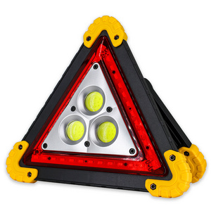 Portable foldable USB rechargeable car vehicle emergency triangle LED flashing warning sigh light