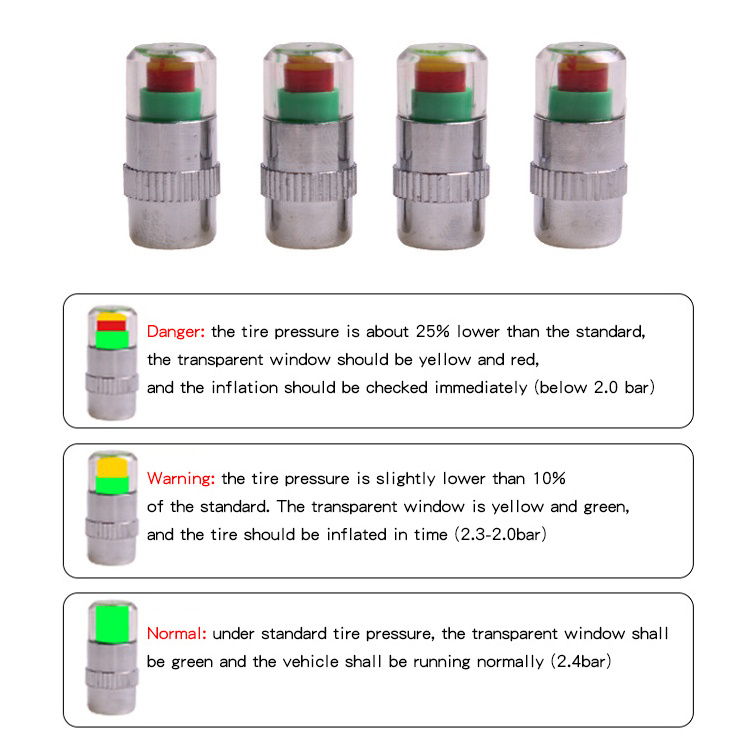 Hot selling portable car tyre tire pressure monitor anti theft air for car tyre cap indicator