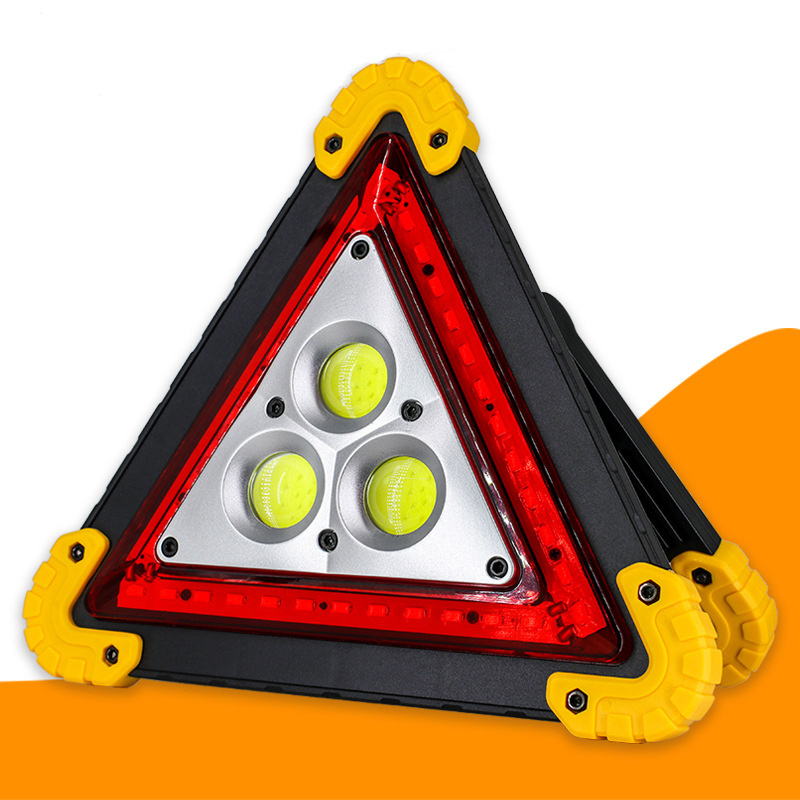 Portable foldable USB rechargeable car vehicle emergency triangle LED flashing warning sigh light