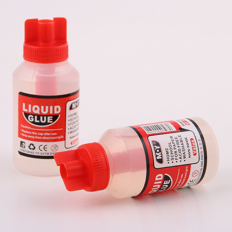 Washable and clear stationery liquid glue with brush