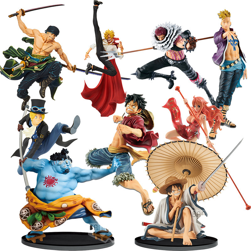 Different Designs Japan One Pieces Figure Luffy Zoro Snaji Nami Sabo Shanks Usopp Collection Anime Action Figure With Box