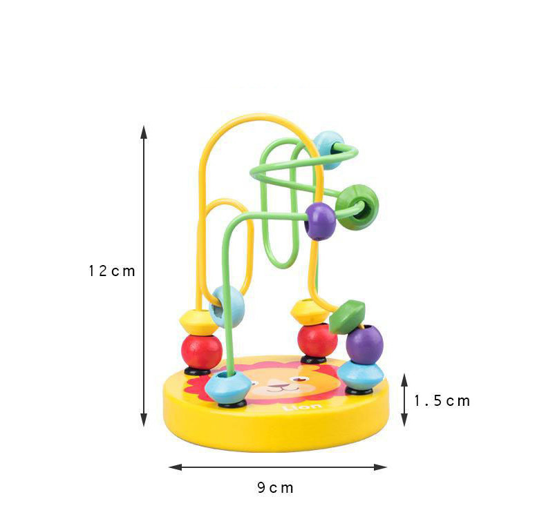 Montessori brightly colored mini wire roller puzzle counting frames circle beam make wooden educational toys for baby toys