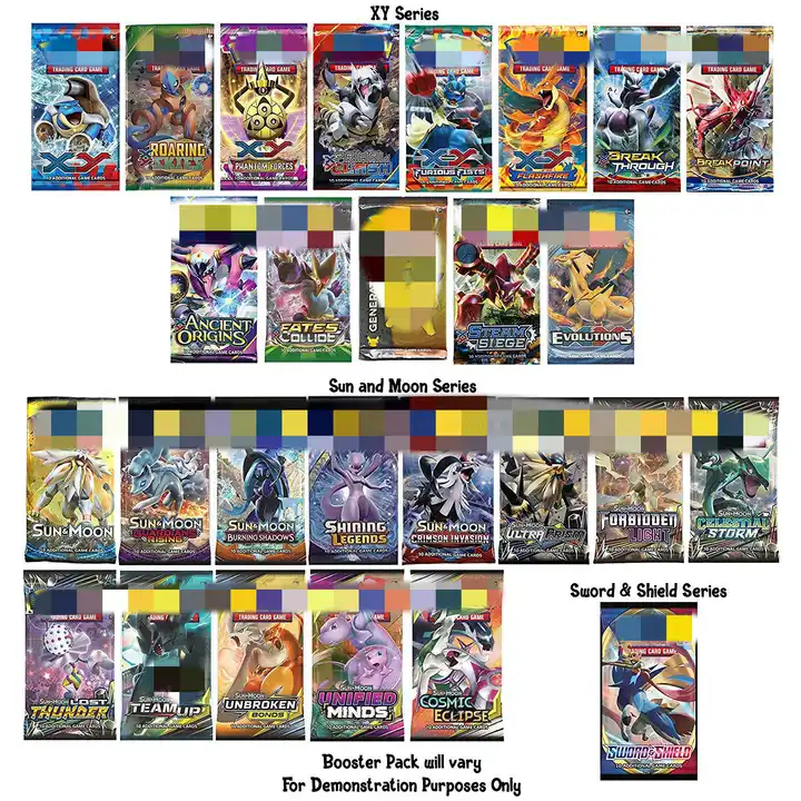 Hot Sale Anime Product 360pcs English Pokemoned Card Trade Game EVO SUN MOON Collection Play Crate Pokemoned Cards Booster Box