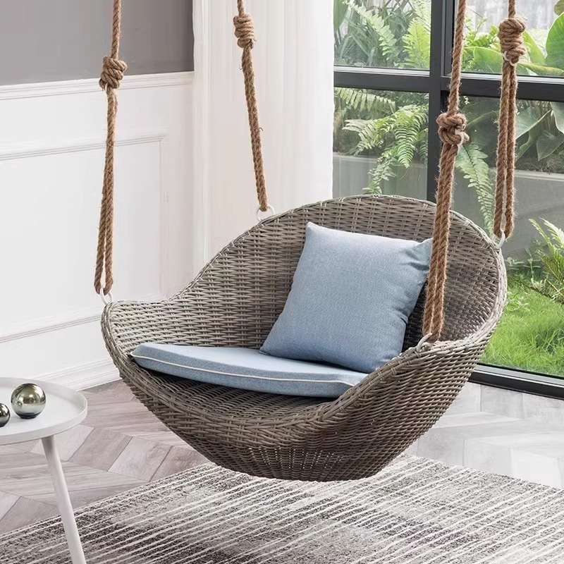 Factory Direct Balcony Hanging Basket Indoor Swing Home Lounge Chair Lazy Sofa Rattan Hammock Outdoor Cradle Chair