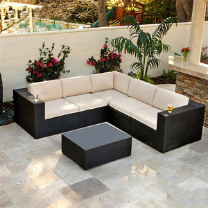 Nordic Modern Elegant Courtyard Lounge Outdoor Rattan Patio Furniture Combination Garden Sofas Set