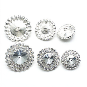 Vintage flatback rhinestone buttons 25mm round rhinestone buttons