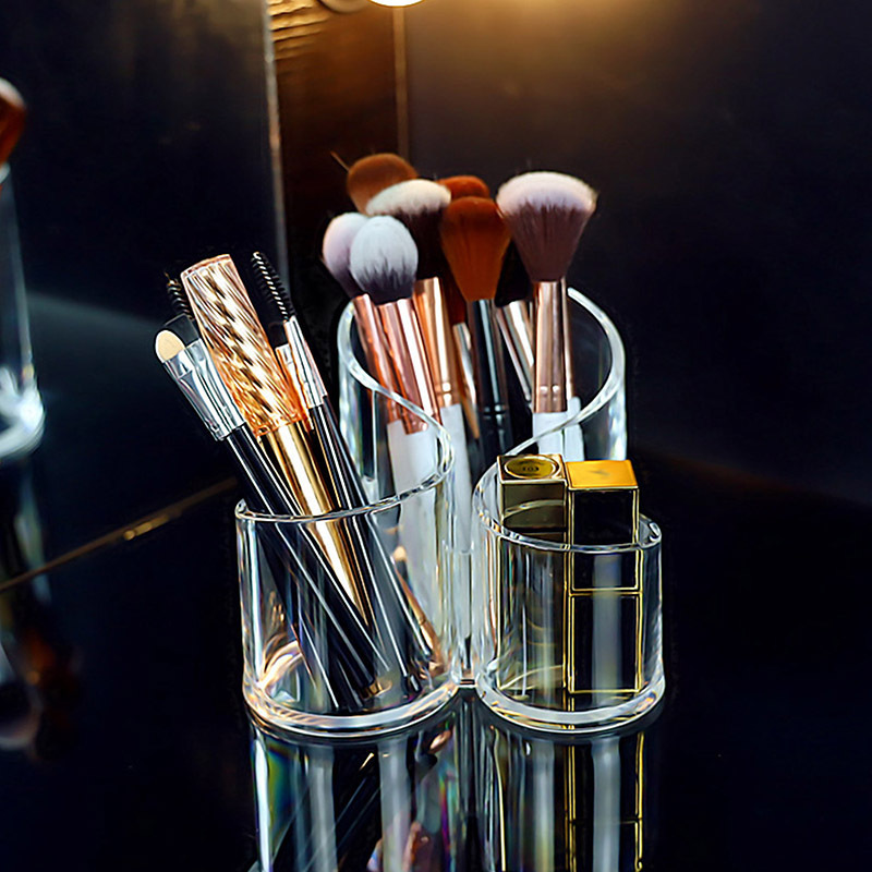 Popular Multifunction Transparent Make Up Brush Organize Desktop Storage Organizer For Bedroom