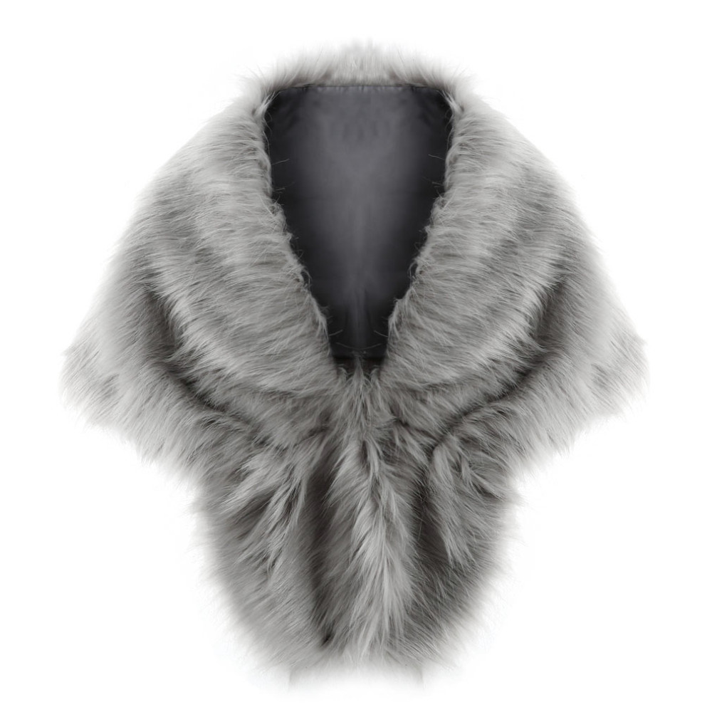 Hot Fashion Fur Collar Faux Fox Fur Big Tippet Evening Party Cape And High-end Fluffy Fur Scarf