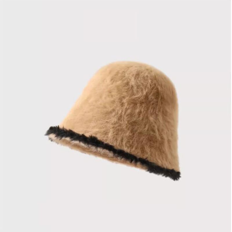 Wholesale Rabbit Hair Faux Fur Bucket Caps Fluffy Youth Bucket Hat Winter Hat For Women