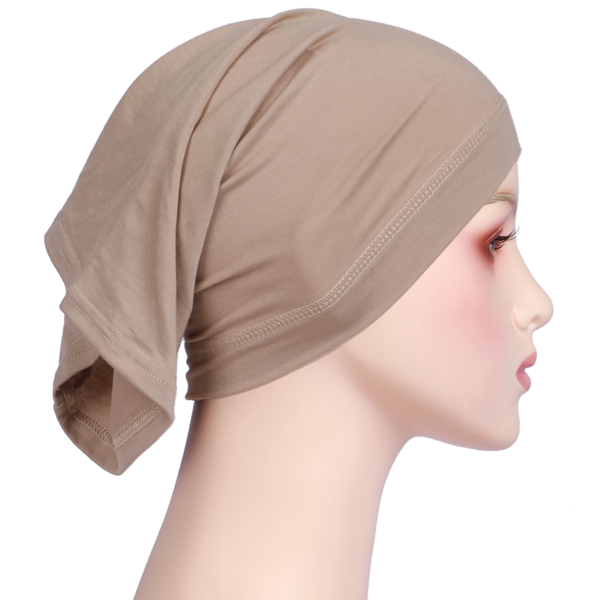 Instant Stretchy Cotton Tube Bamboo Jersey Undercap Inner Hat Turban Headband Elastic Head Cap