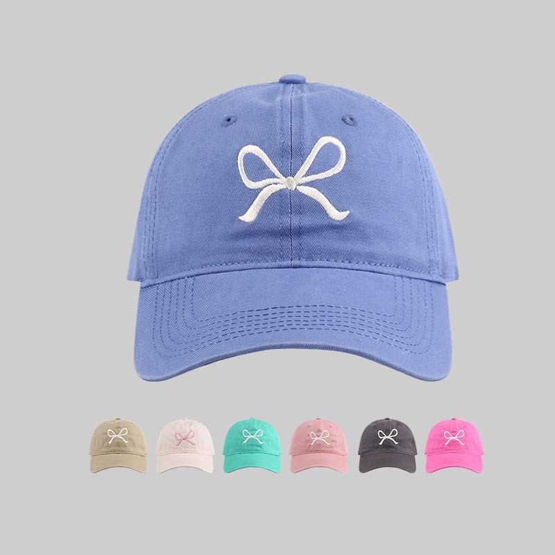 Fashion Sports Hats 6 Panel Custom Embroidery Bow Logo Snapback Cap Baseball Cap