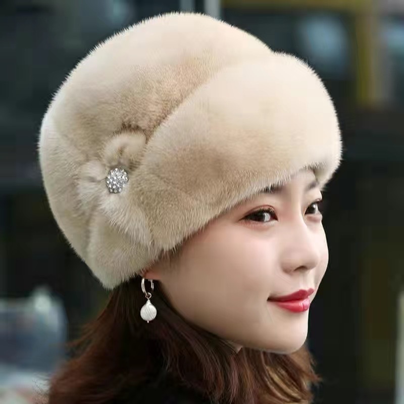 New Ladies Luxury Winter Plush Faux fur Hat Women Fashion Warm Mink Fur Beanie Caps Ins Wool Hats