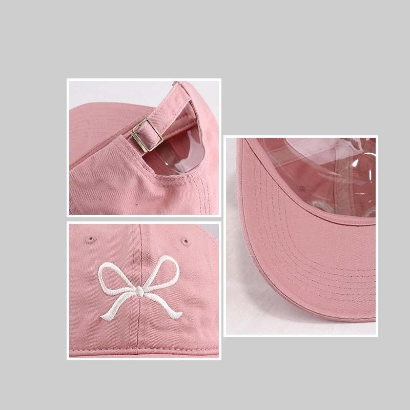 Fashion Sports Hats 6 Panel Custom Embroidery Bow Logo Snapback Cap Baseball Cap