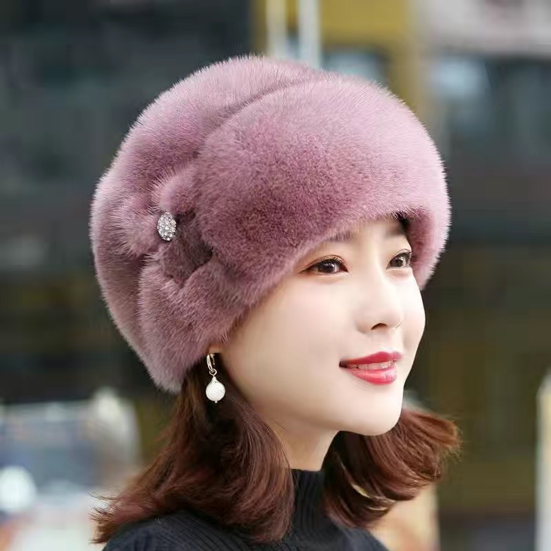 New Ladies Luxury Winter Plush Faux fur Hat Women Fashion Warm Mink Fur Beanie Caps Ins Wool Hats