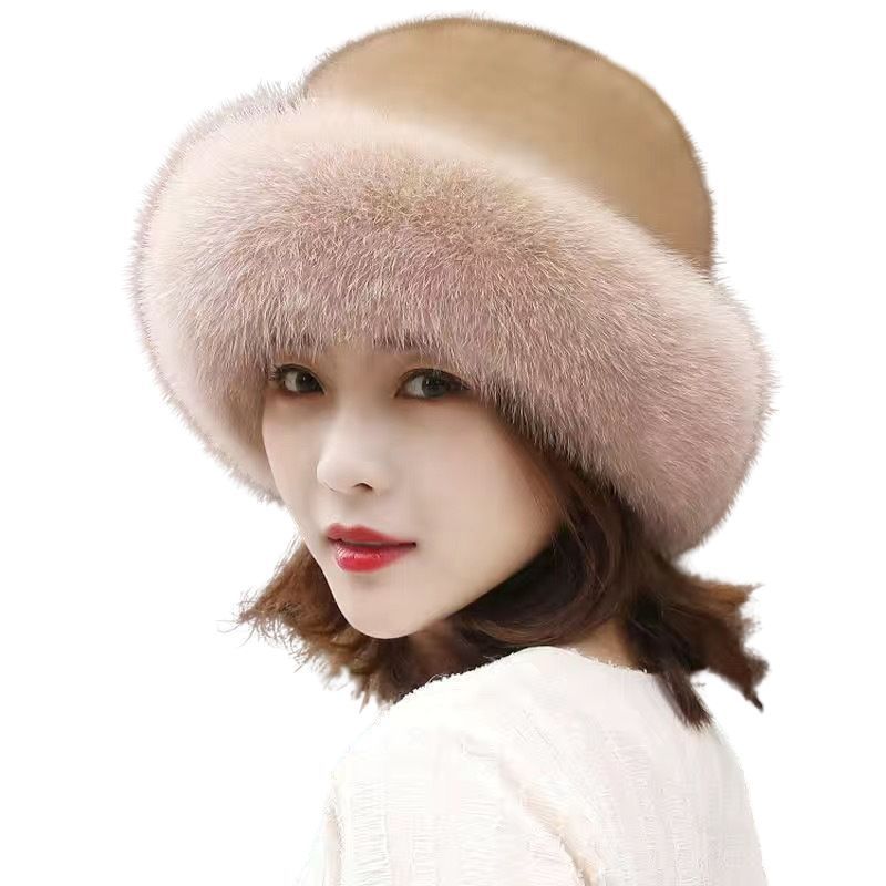 New Ladies Luxury Winter Plush Faux fur Hat Women Fashion Warm Mink Fur Beanie Caps Ins Wool Hats