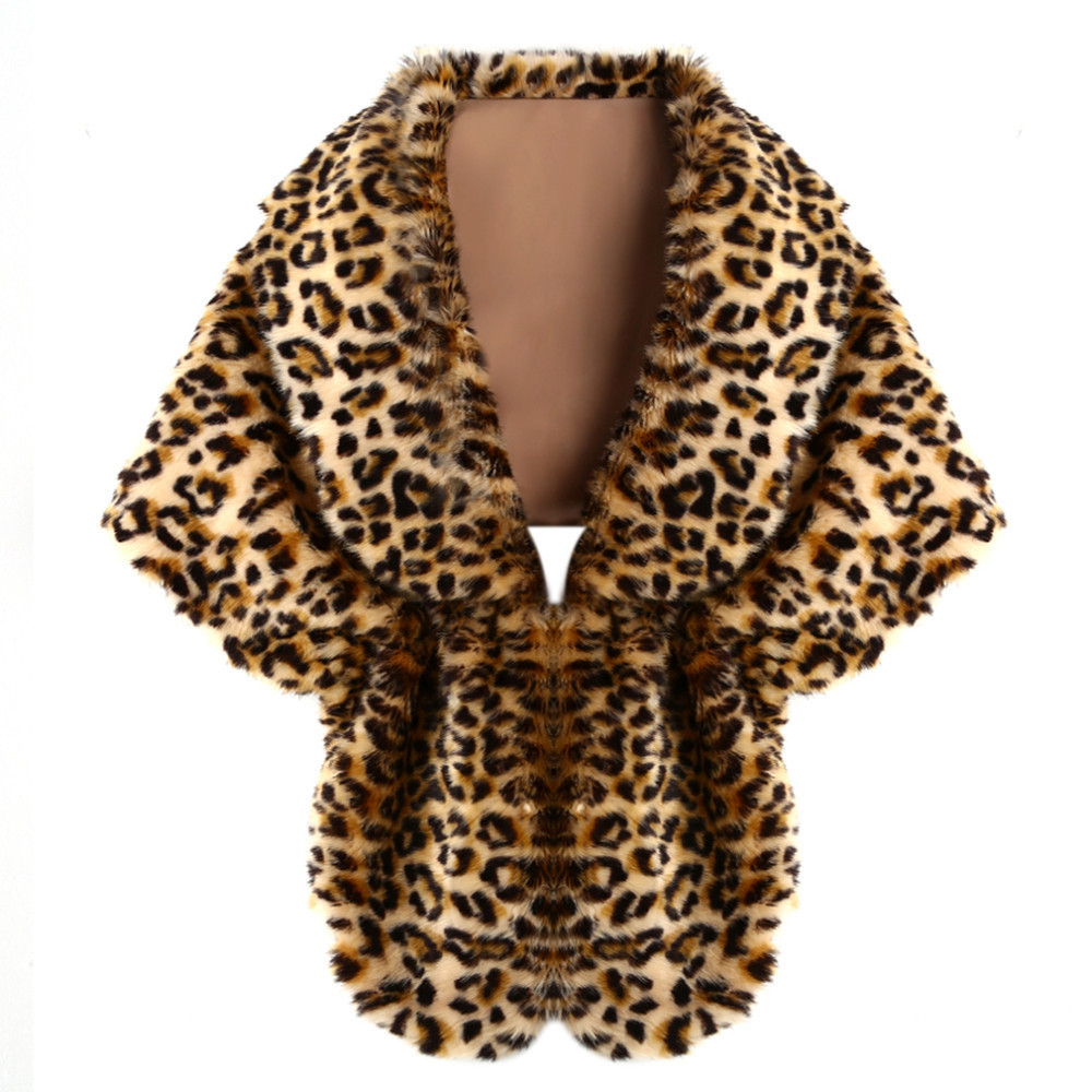 Hot Fashion Fur Collar Faux Fox Fur Big Tippet Evening Party Cape And High-end Fluffy Fur Scarf