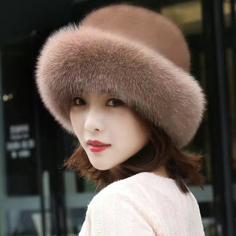 New Ladies Luxury Winter Plush Faux fur Hat Women Fashion Warm Mink Fur Beanie Caps Ins Wool Hats