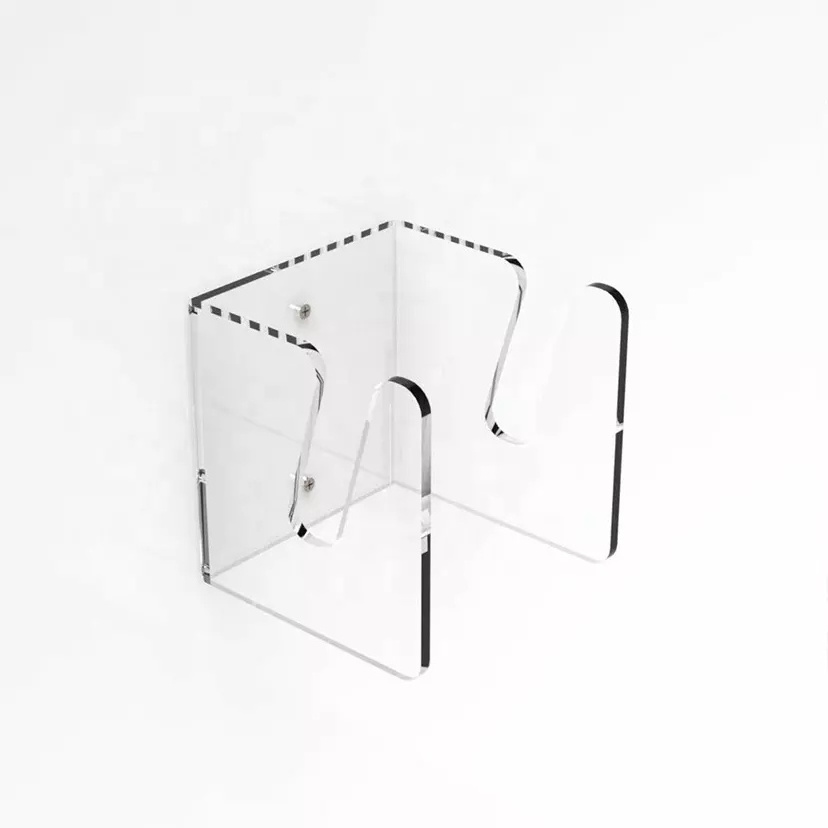 Custom Wall Mounted Skateboard Display Rack Clear Black Acrylic Snowboards Wall Mount Hanger for Skate Home Organizer