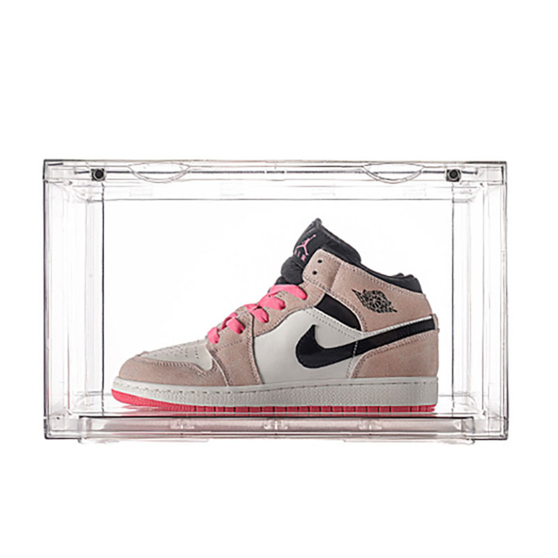 Clear Plastic Stackable Sneaker Shoe Box Large Stackable Sneaker Shoe Organizer and Container for Closets Shoe Display Case