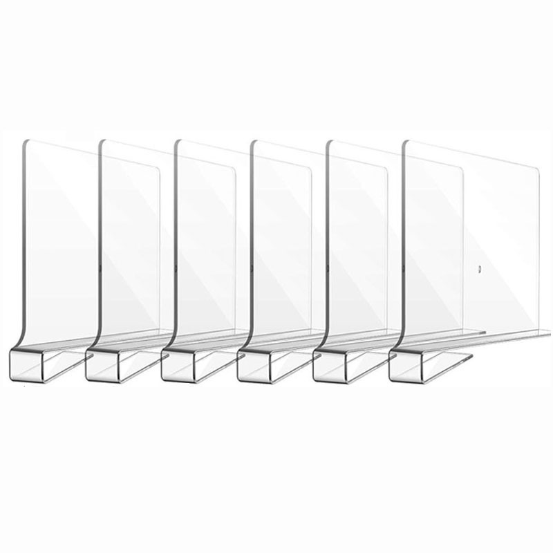 Clear Acrylic Divider Shelf for Wood Shelves and Clothes Organizer Purses Separators