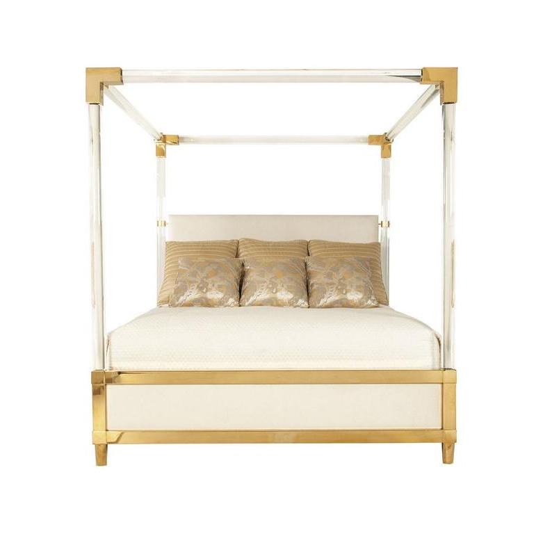 Acrylic Canopy Upholstered Bed acrylic crib