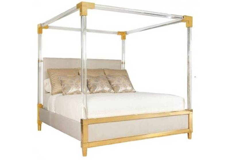 Acrylic Canopy Upholstered Bed acrylic crib