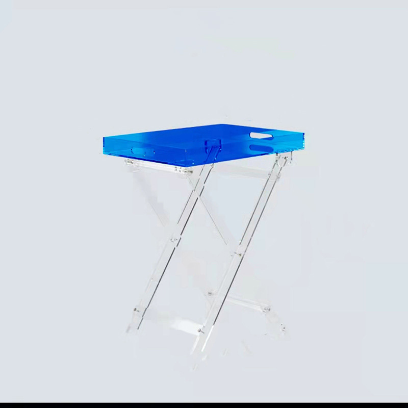 Colorful Acrylic Coffee Table Orange Pink Blue Folding End Beside Kitchen and Bar Serving Table