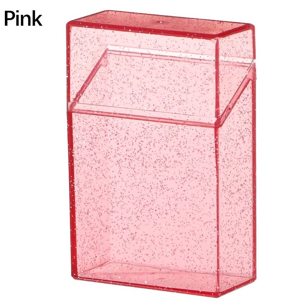 Fashion Portable Cheap Travel Plastic Colorful Cigarette Container Tobacco Case PINK Shining Cigarette Box