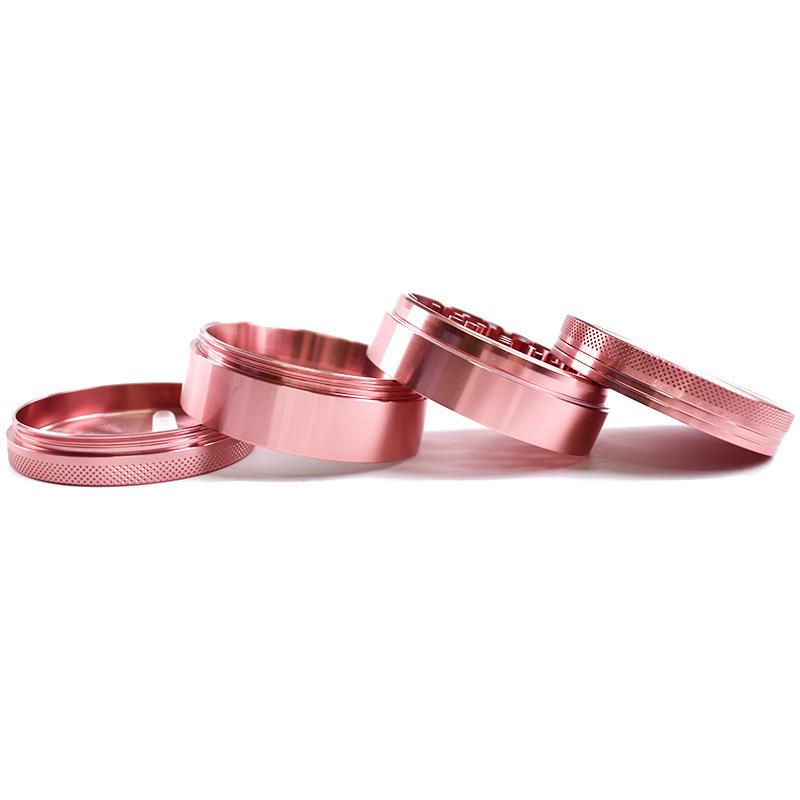 Custom Design Pink Hot Sale Small 40/50/60MM Zinc Alloy Herb Grinder New Four-layer  Smoke Grinder Smoking Accessories