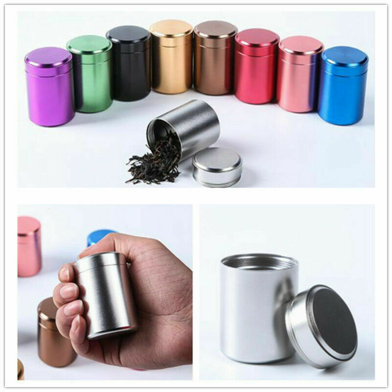 Metal tobacco storage box smell proof aluminum alloy herb saver box stash jar container can smoking accessories