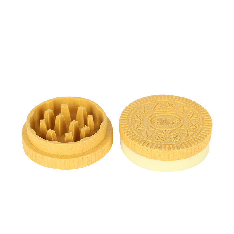 2021 Custom Logo New Eco-Friendly Biodegradable Mini Biscuit Shape Grinder Manual Spice Crusher Portable Herb Grinder