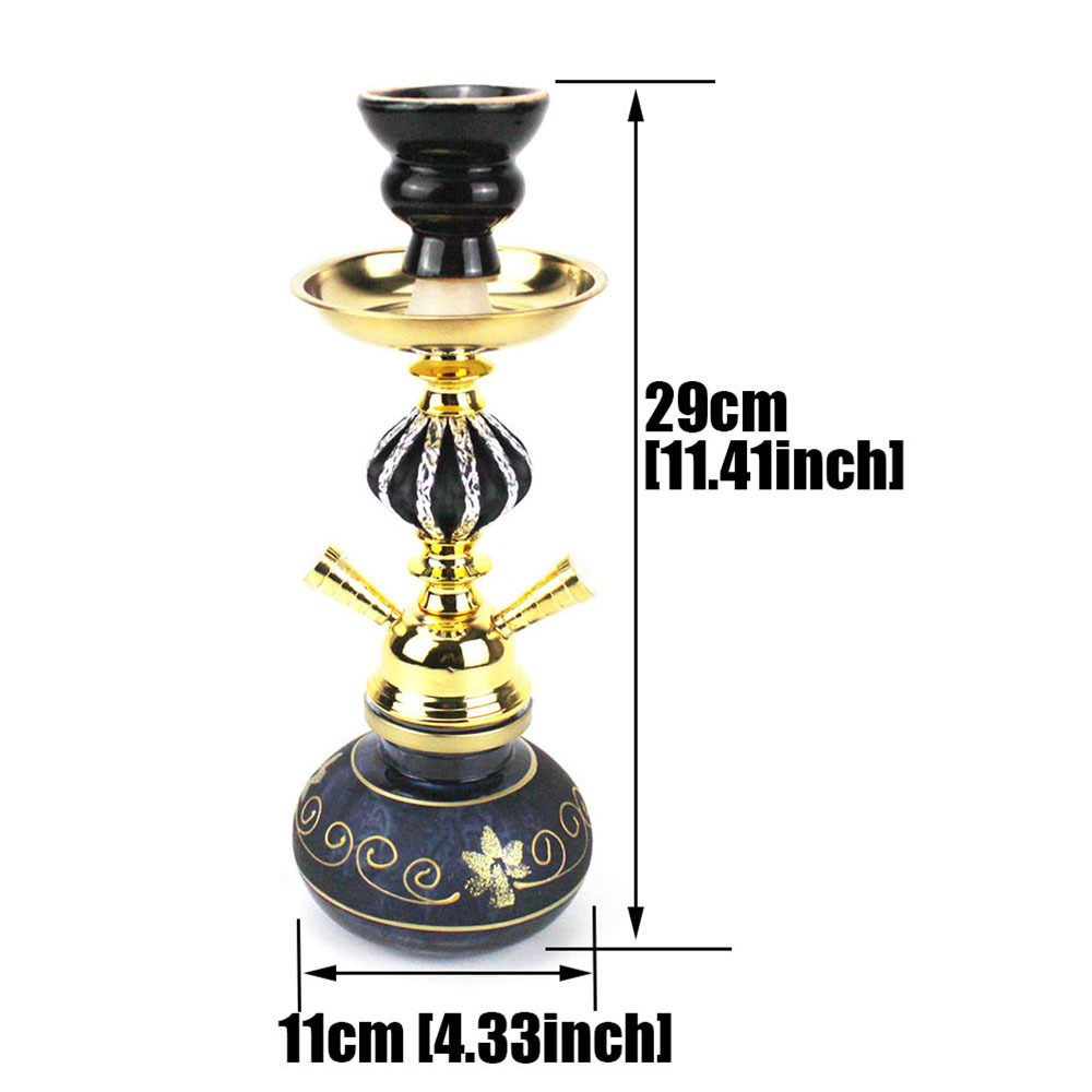 Portable Conventional Hookah with 2 Hose Glass Base Flask Shisha Nargile Sheesha Narguile Chicha Hookah