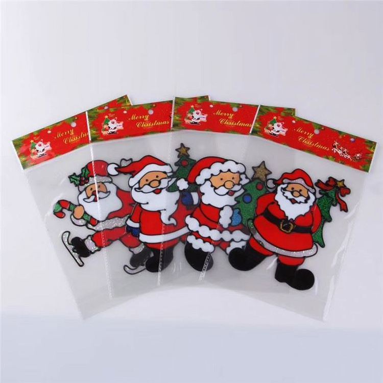 Santa Claus Newest Wall Stickers New Year Christmas Wall Decals Diy Window Waterproof Removable Stickers