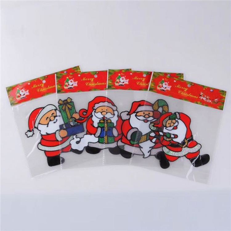 Santa Claus Newest Wall Stickers New Year Christmas Wall Decals Diy Window Waterproof Removable Stickers