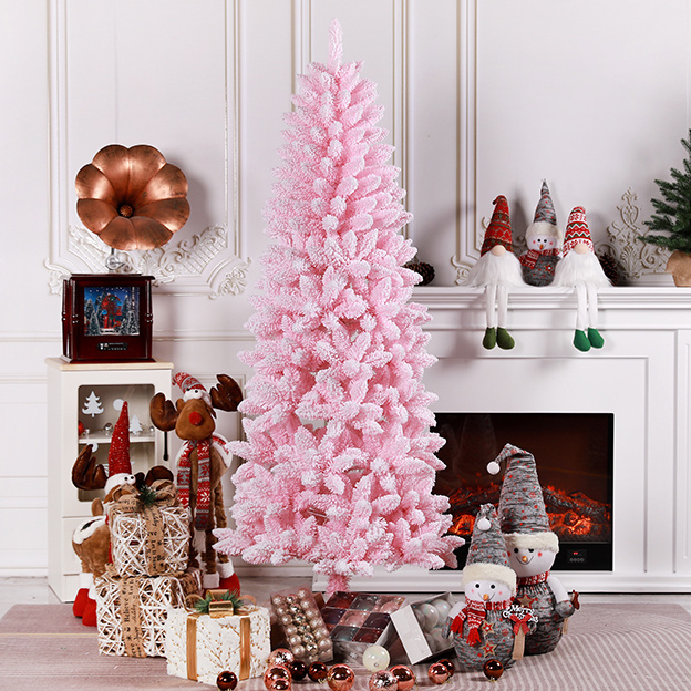 ready to ship home Christmas decoration snow pink Christmas tree for indoor decorative