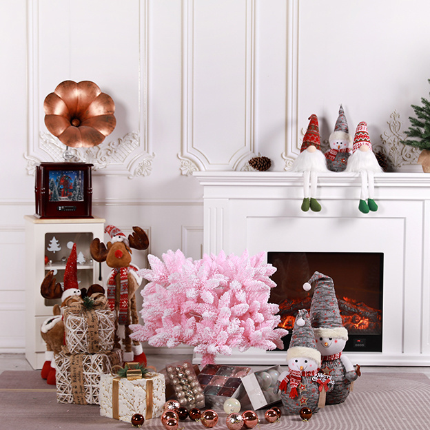 ready to ship home Christmas decoration snow pink Christmas tree for indoor decorative