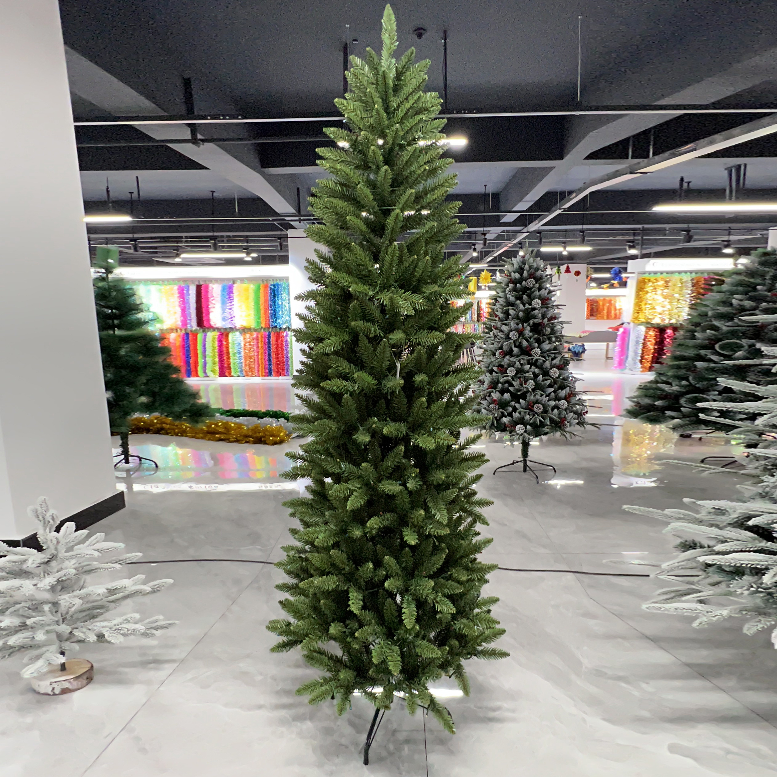 2023 home decoration 7ft artificial pencil slim christmas tree