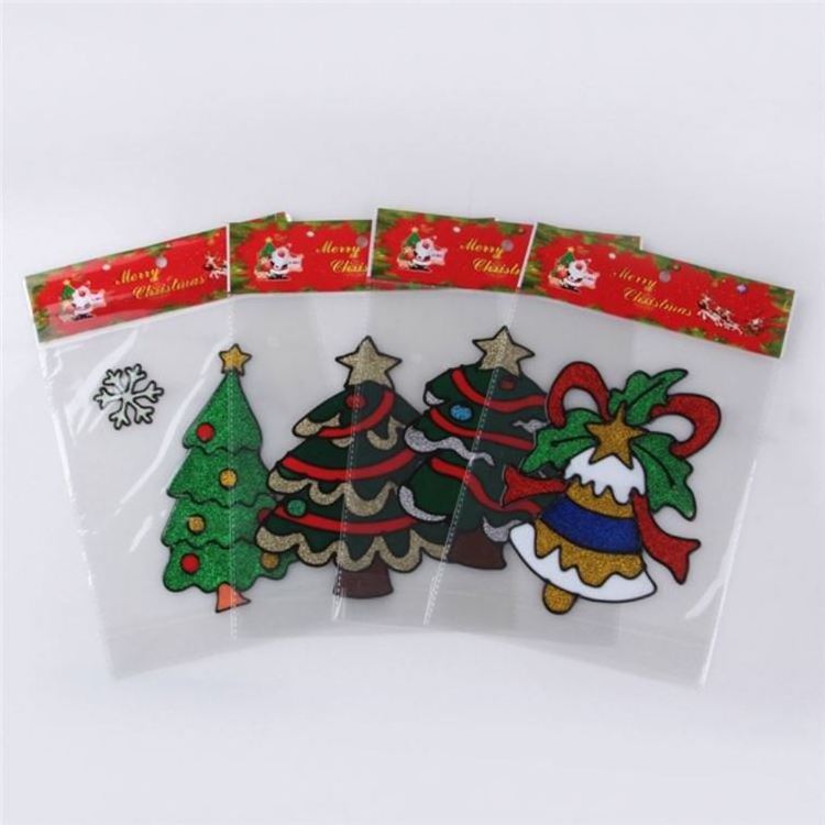 Promotional Gift Decoration Waterproof Christmas Window Jelly Stickers