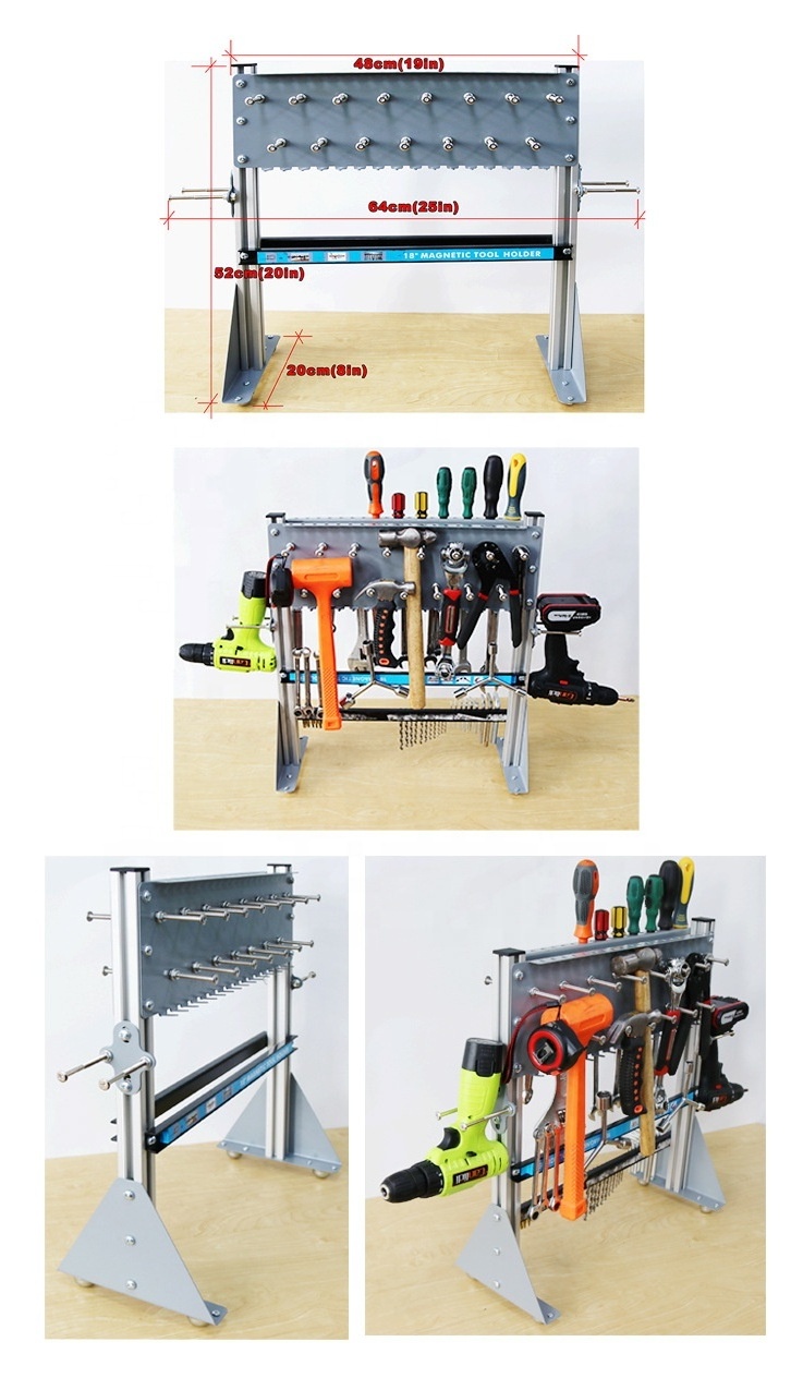 Vertical Desktop Mobile Magnetic Hardware Power Tool Rack Tool Display Storage Rack Shelves Storage Shelf Stand Table