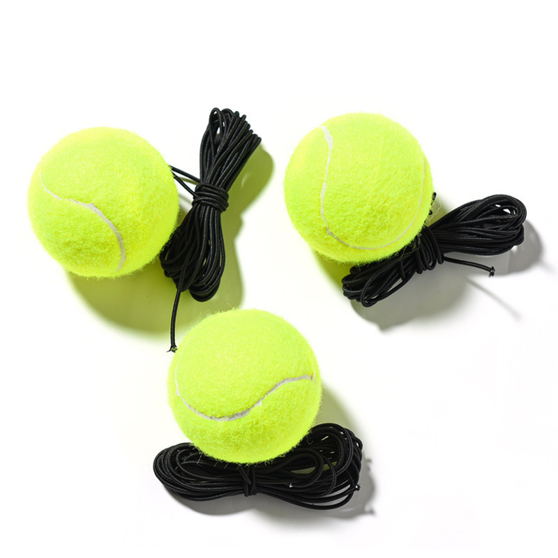 Elastic Rope Practice Ball Line Rebound Black With Elastic Rope Outdoor Tennis Trainer 2.5 Inch Tennis Ball