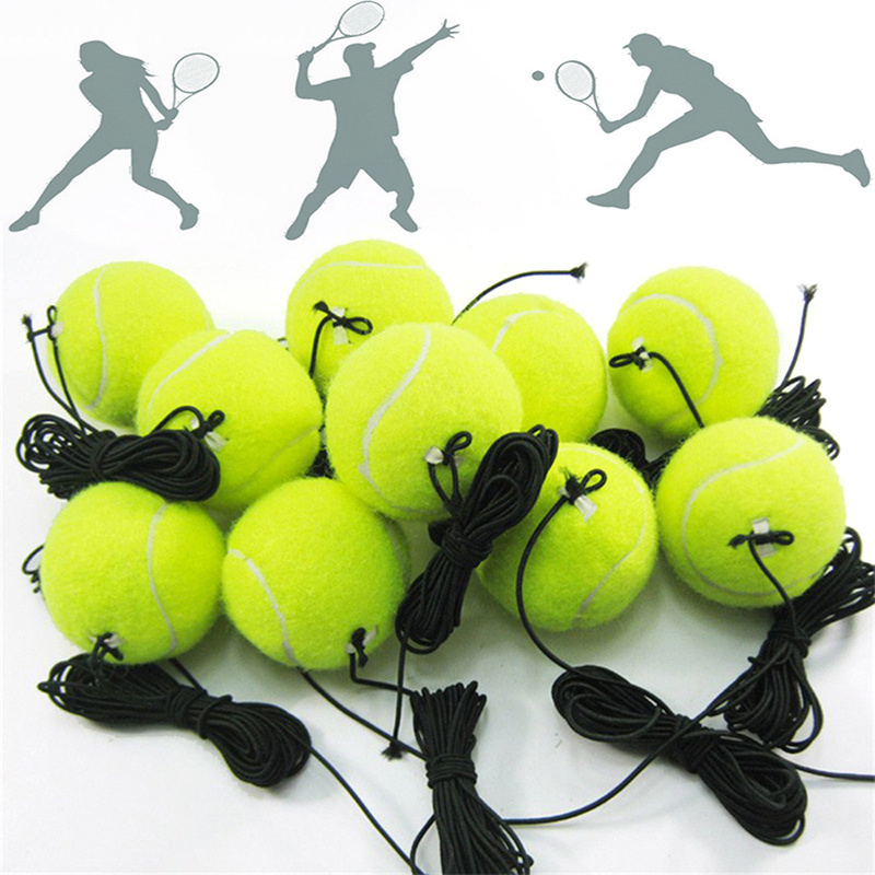 Elastic Rope Practice Ball Line Rebound Black With Elastic Rope Outdoor Tennis Trainer 2.5 Inch Tennis Ball