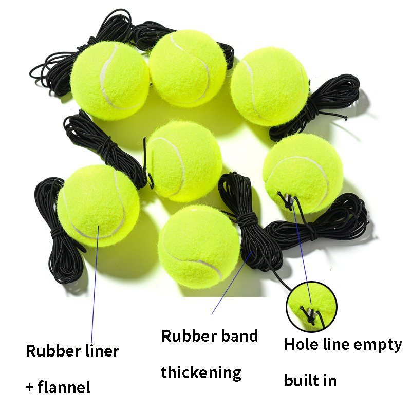 Elastic Rope Practice Ball Line Rebound Black With Elastic Rope Outdoor Tennis Trainer 2.5 Inch Tennis Ball