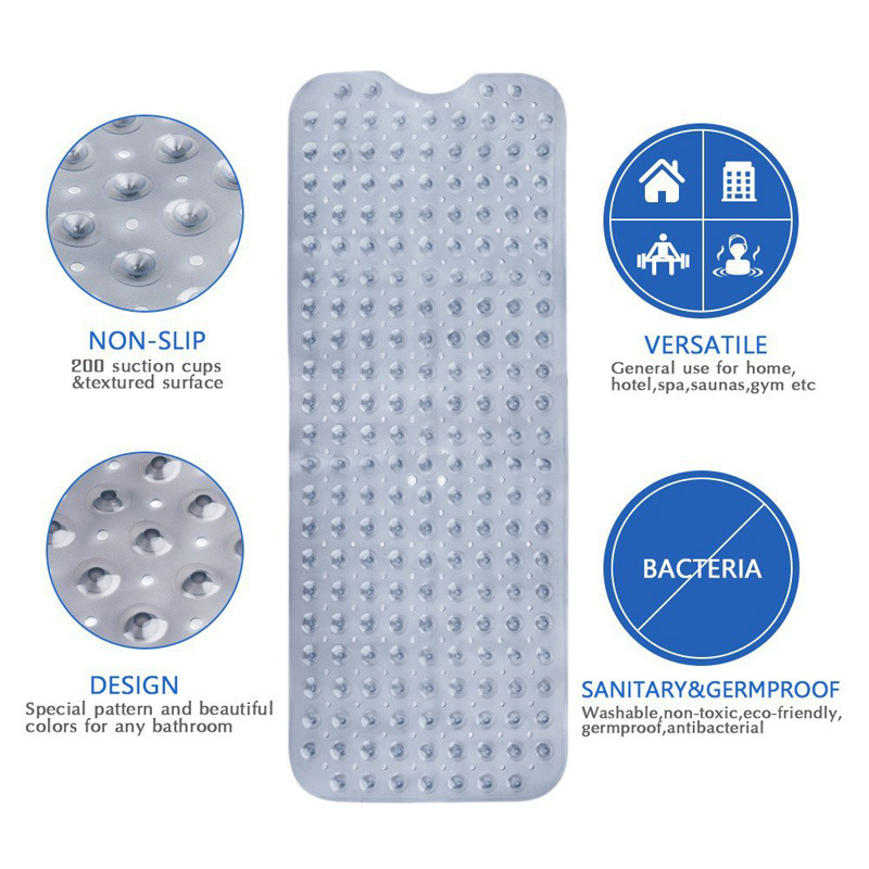 Hot Sale Non-Slip Bathtub Mat Bathroom Pvc Waterproof Shower Mat Rubber Bath Mat