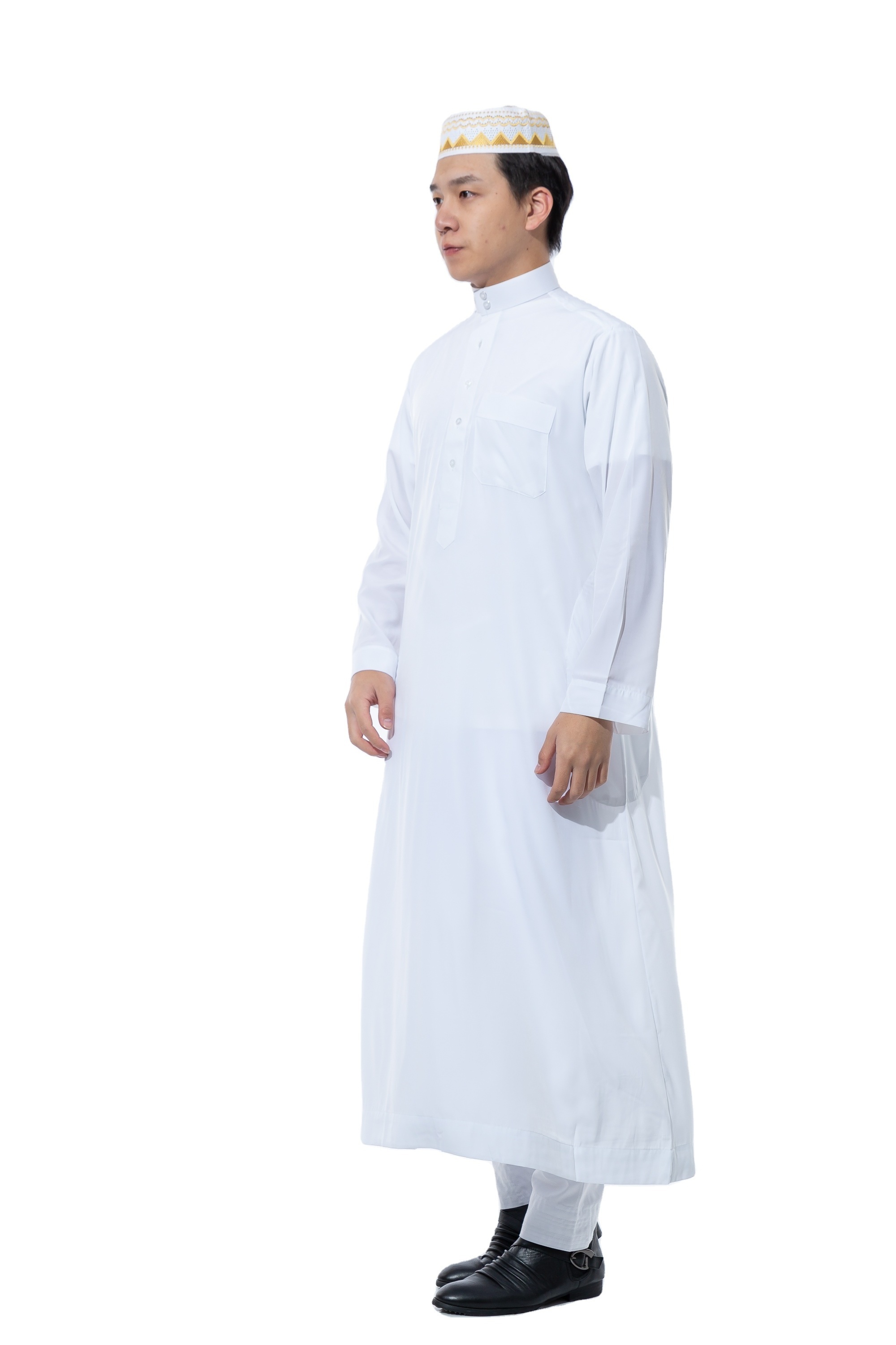 2022 new desig Dafah Thobes mens Daffah Muslim Clothing Qatar Style Robes Islamic wear Wholesale Cheap Daffah Men al aseel thobe