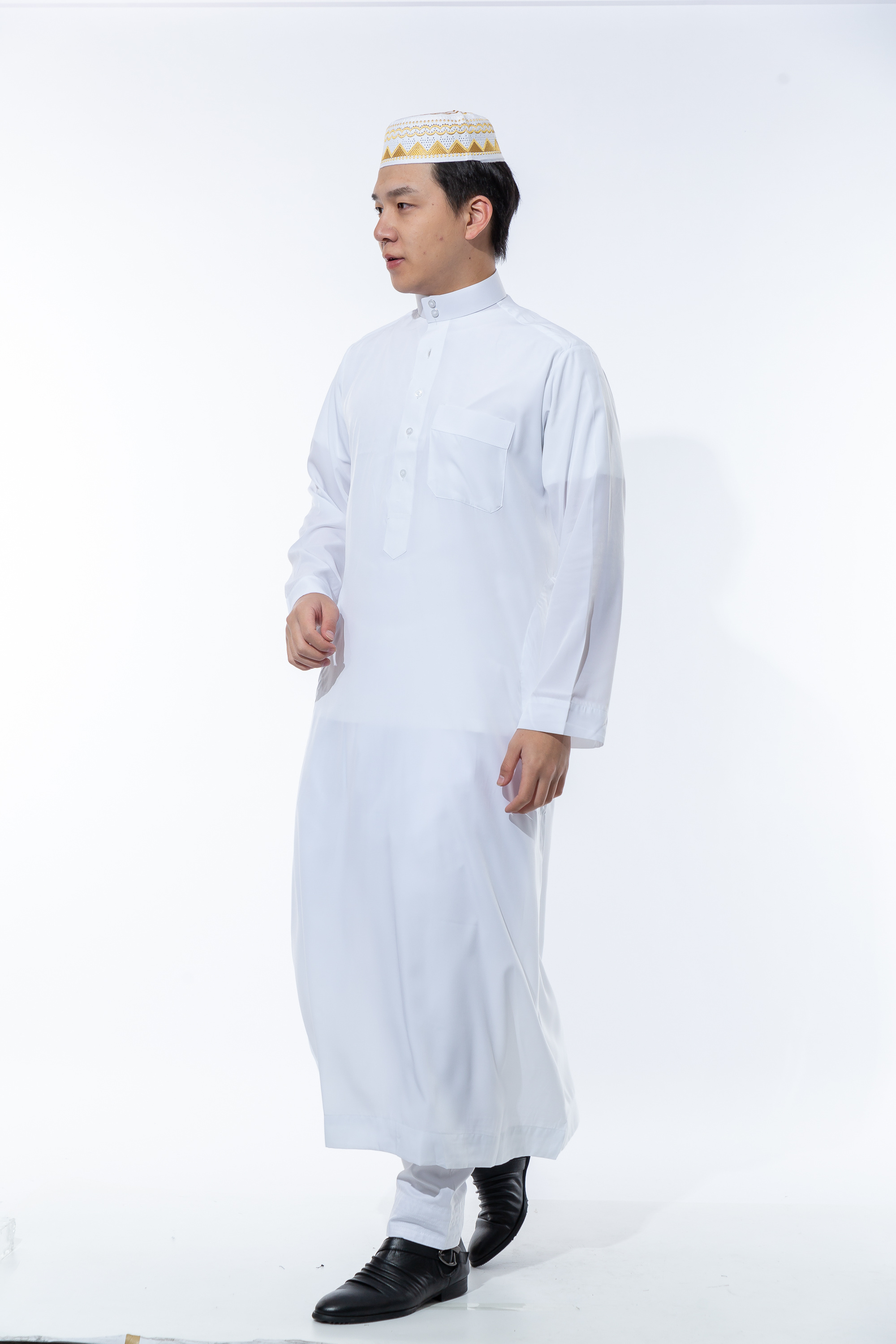 2022 new desig Dafah Thobes mens Daffah Muslim Clothing Qatar Style Robes Islamic wear Wholesale Cheap Daffah Men al aseel thobe