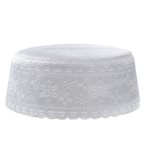 Wholesale Mesh Dome Embroidered Crochet Stylish Muslim Prayer Cap  Malaysia  Arabic Dubai Indonesia White Hat For Men Net